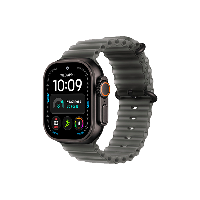 Apple Watch Ultra 4 49mm Black Titanium Case with Translucent Black Ocean Band