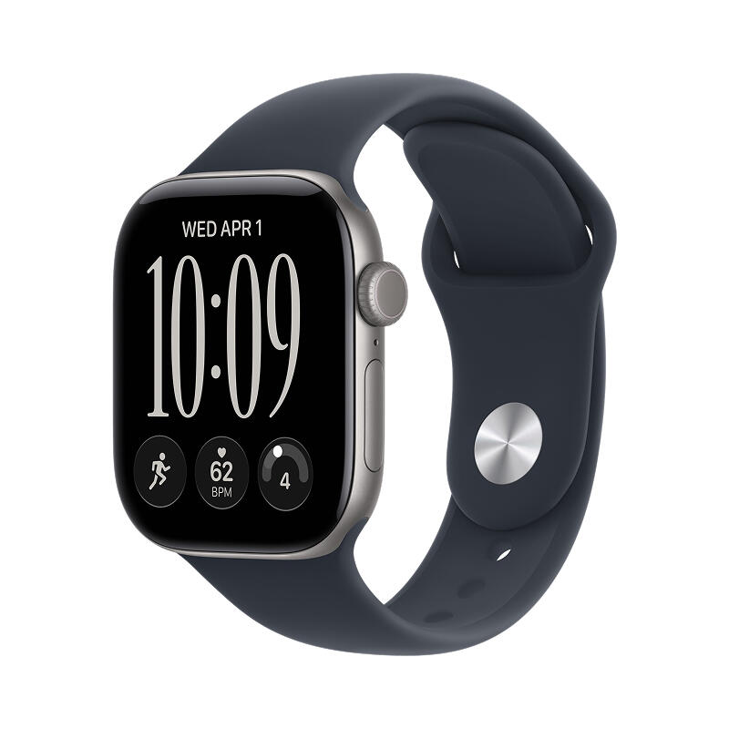 Apple Watch Series 12 42mm Space Gray Aluminum Case with Navy Blue Sport Band S/M
