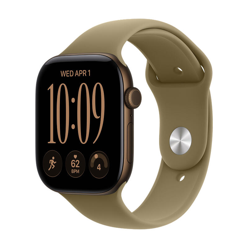 Apple Watch Series 12 46mm Dark Bronze Aluminum Case with Olive Sport Band M/L