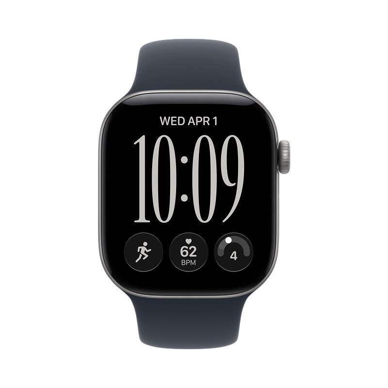 Apple Watch Series 12 42mm Space Gray Aluminum Case with Navy Blue Sport Band S/M
