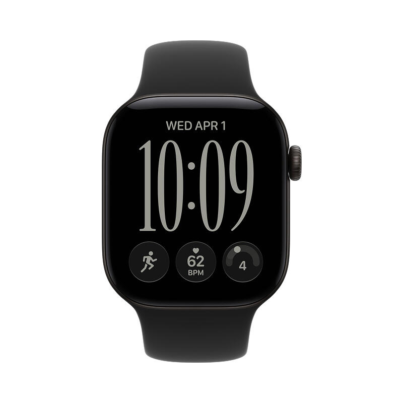 Apple Watch Series 12 42mm Black Aluminum Case with Black Sport Band M/L