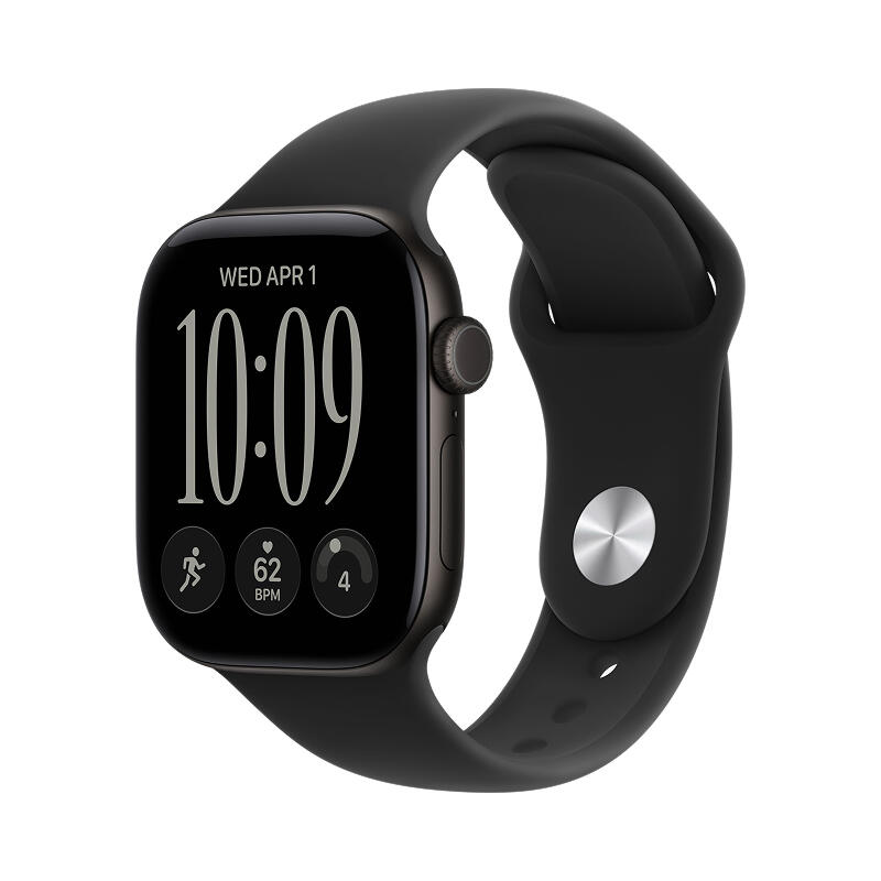 Apple Watch Series 12 42mm Black Aluminum Case with Black Sport Band M/L