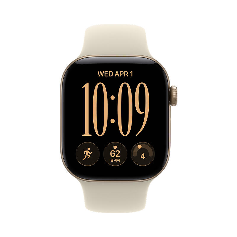 Apple Watch Series 12 42mm Light Gold Aluminum Case with Sand Sport Band M/L