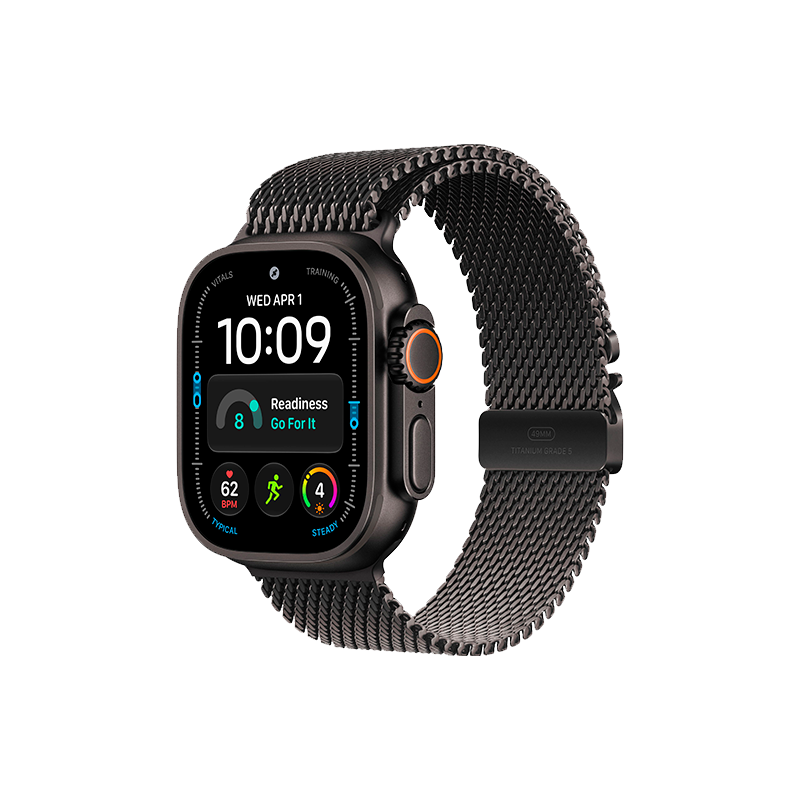Apple Watch Ultra 4 49mm Black Titanium Case with Black Titanium Milanese Loop M