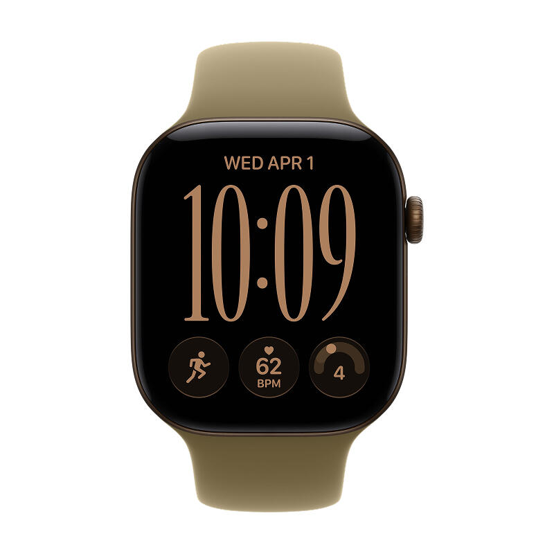 Apple Watch Series 12 46mm Dark Bronze Aluminum Case with Olive Sport Band M/L