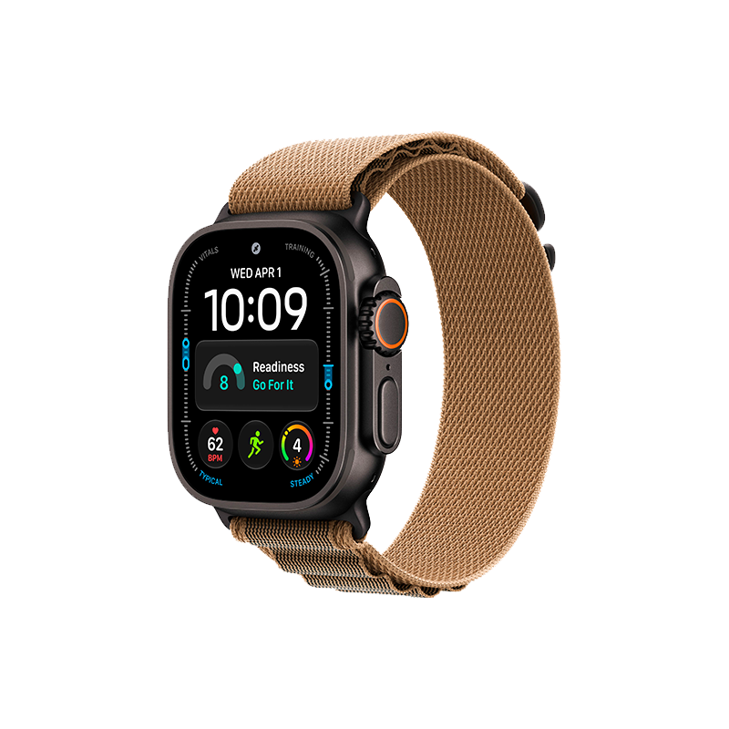 Apple Watch Ultra 4 49mm Black Titanium Case with Desert Alpine Loop L