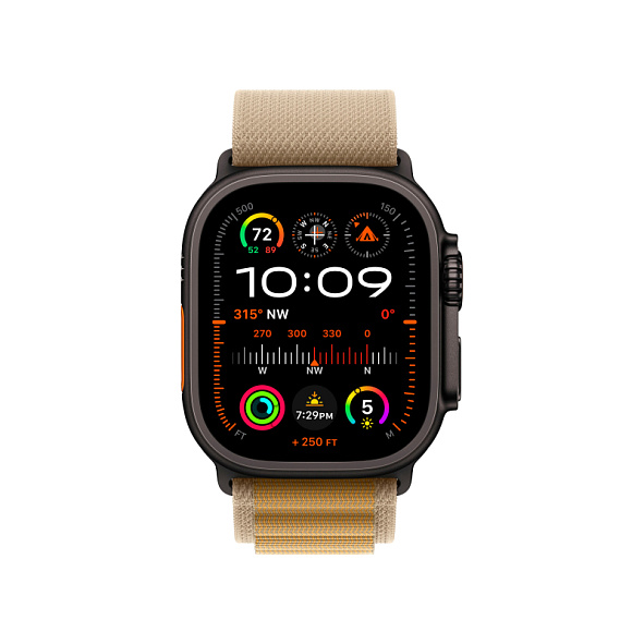 Apple Watch Ultra 2 GPS+Cellular 49mm Black Titanium Case Tan Alpine Loop M