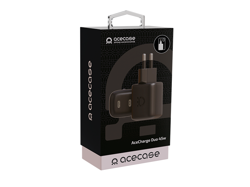Зарядное устройство AceCase Duo 45W, черный