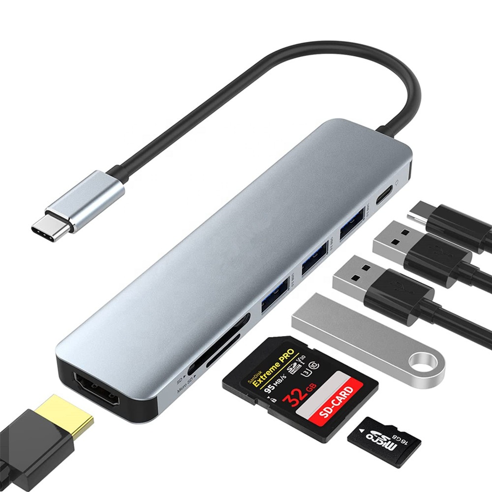 Адаптер для MacBook Support 4K Series 7 in 1 Type-C Multifunctional HUB Adapter
