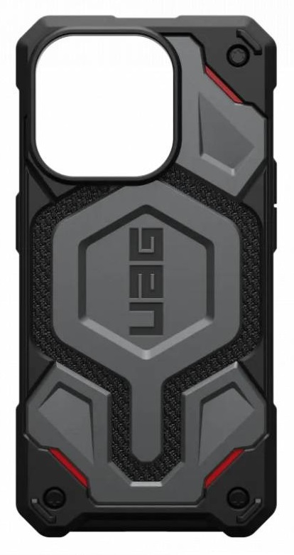 Чехол для iPhone 15 Pro Max UAG Monarch Pro с MagSafe Kevlar, серебряный