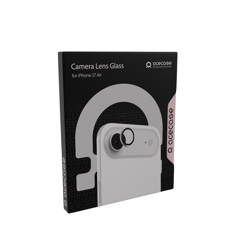 Защитное стекло AceCase для iPhone 17 Air Camera Lens, черная рамка
