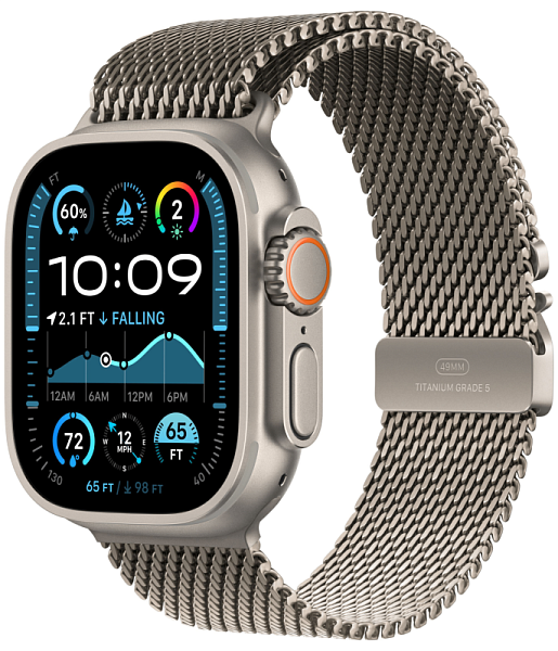 Apple Watch Ultra 2 GPS+Cellular 49mm Natural Titanium Case Natural Titanium Milanese Loop M