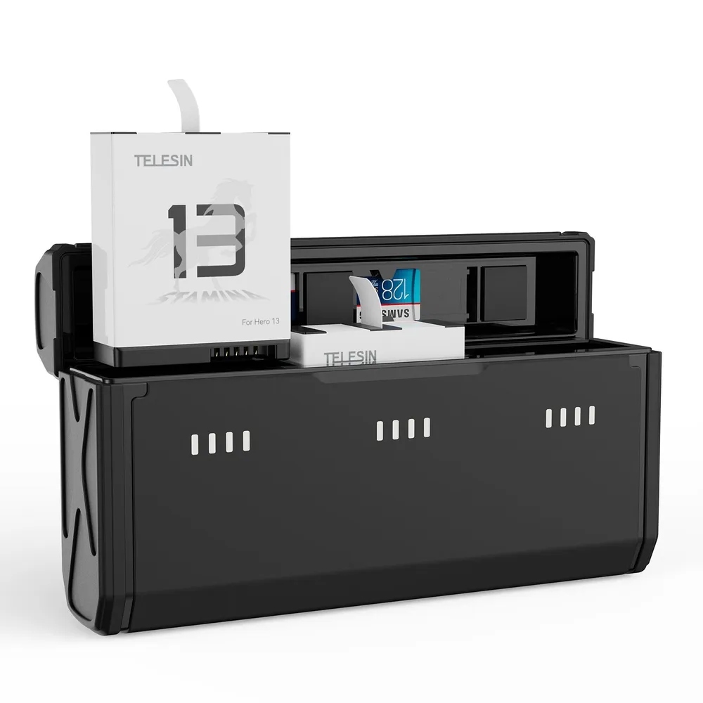 Зарядное устройство Telesin для трех Аккум. для GoPro 13 + 2 Аккум. STAMINA (S0-ECB-09-TGP)