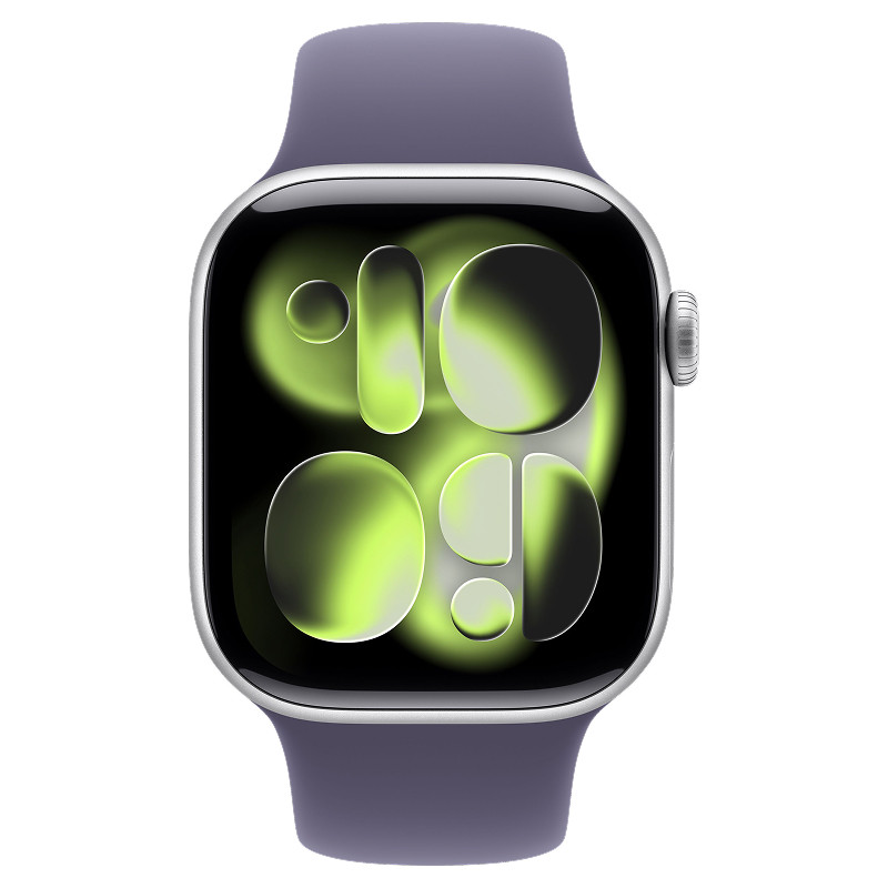 Apple Watch Series 11 42mm Silver Aluminum Case Purple Fog Sport Band S/M