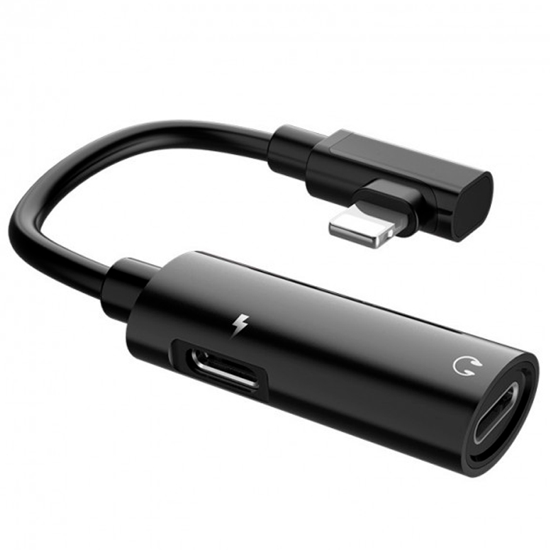 Адаптер переходник Hoco LS19 Type-c 2in1, черный