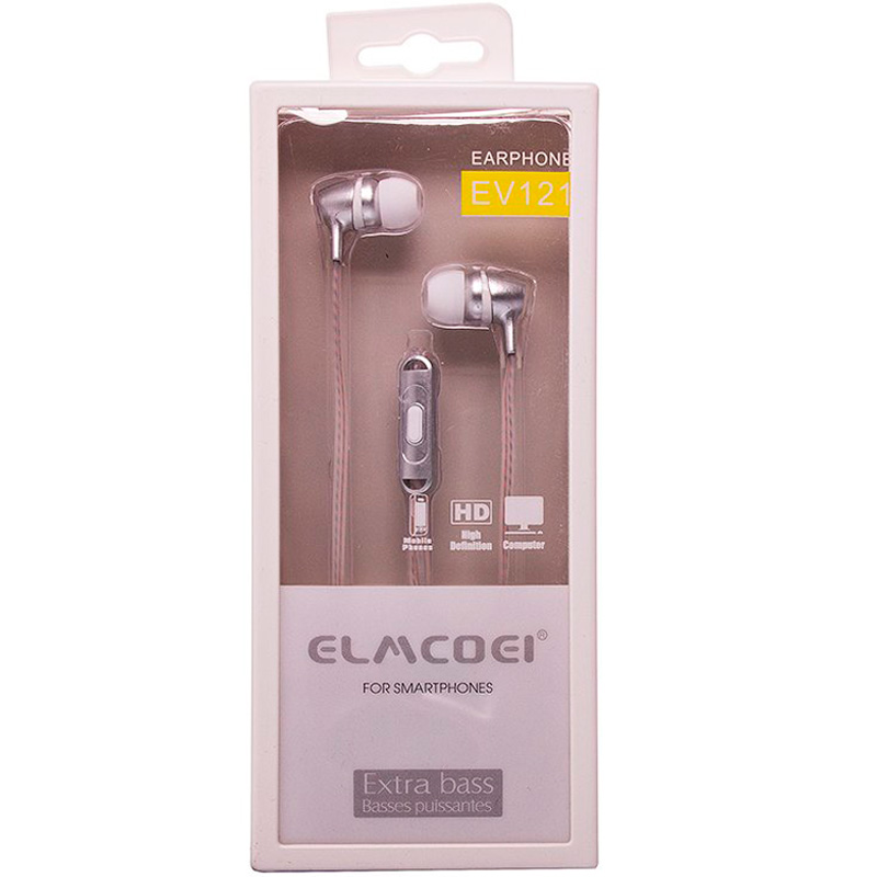Проводные наушники Elmcoe EV-121, серебро