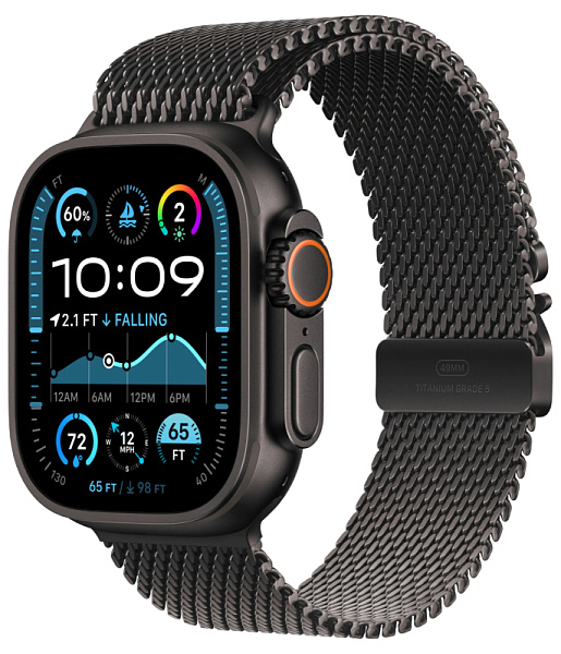 Apple Watch Ultra 2 GPS+Cellular 49mm Black Titanium Case Black Titanium Milanese Loop S