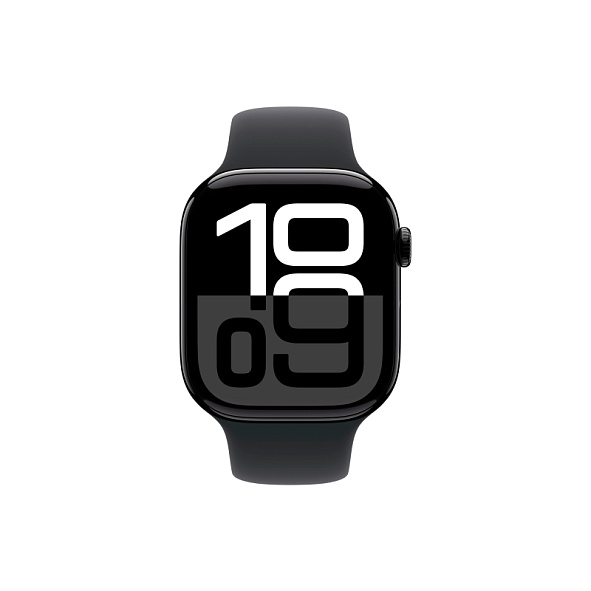 Apple Watch Series 10 46mm Jet Black Aluminum Case Black Sport Band M/L