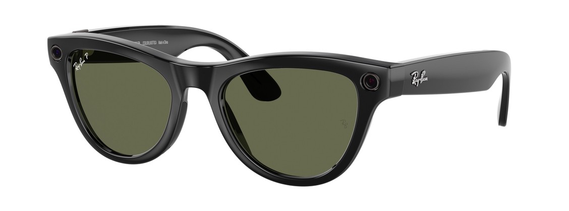 Смарт-очки Ray-Ban Skyler Shiny Black G-15 Green M