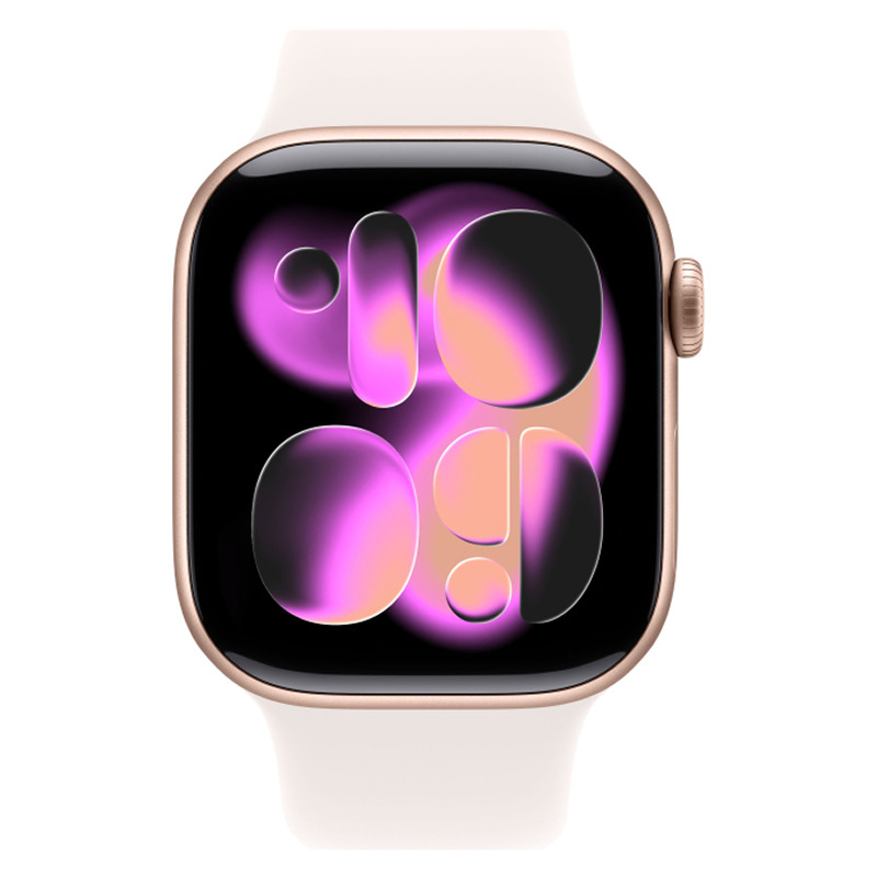 Apple Watch Series 11 42mm Rose Gold Aluminum Case Light Blush Sport Band S/M