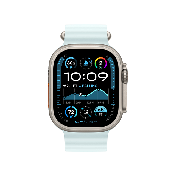 Apple Watch Ultra 2 GPS+Cellular 49mm Natural Titanium Case Ice Blue Ocean Band