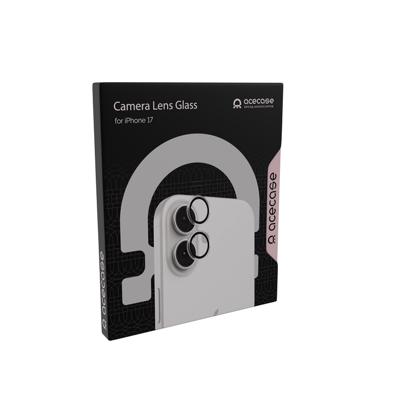 Защитное стекло AceCase для iPhone 17 Camera Lens, черная рамка