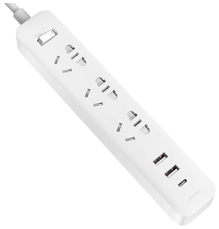 Удлинитель Xiaomi Mi Power Strip 20W (3 розетки, 2 USB, 1 USB-C) RU, белый