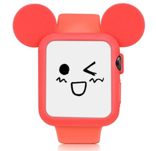 Чехол для Apple Watch 38/40mm Mickey Mouse силиконовый, красный