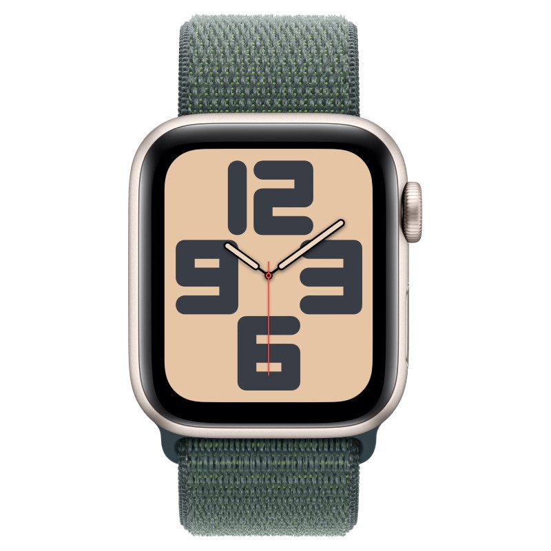Apple Watch SE 2024 40mm Starlight Aluminum Case Lake Green Sport Loop