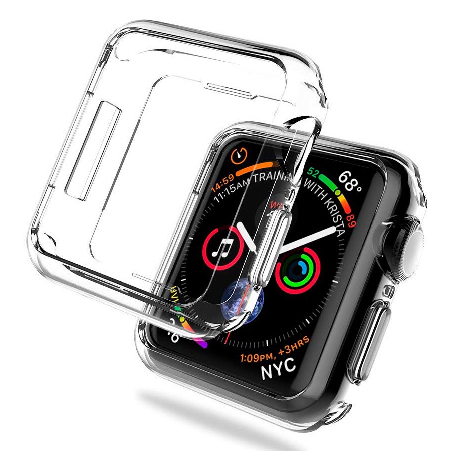 Чехол для Apple Watch 44mm силиконовый, прозрачный