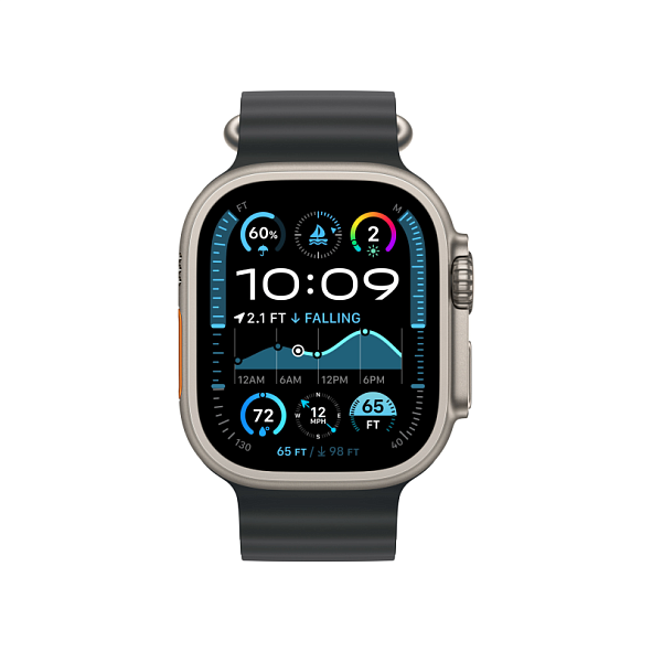 Apple Watch Ultra 2 GPS+Cellular 49mm Natural Titanium Case Black Ocean Band
