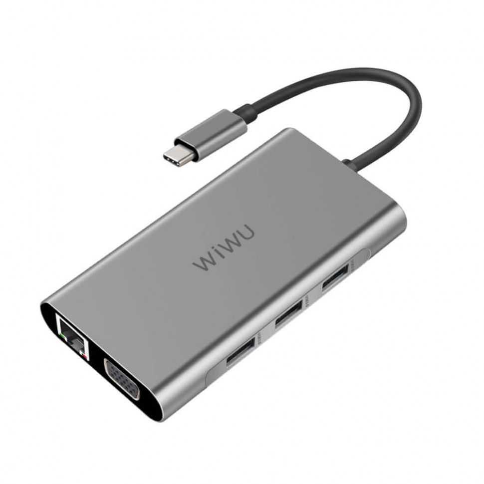 Адаптер для MacBook Wiwu Apollo USB-C Multi-Hub 10-1, cерый
