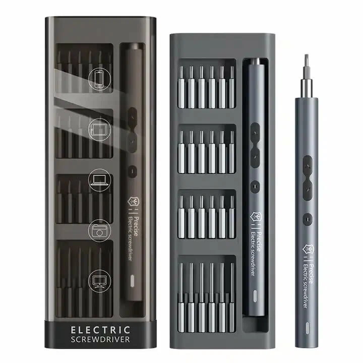Аккумуляторная отвертка для точных работ 51 предмет, серый