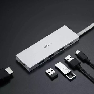 Адаптер для MacBook Xiaomi Type-C 5 in 1 USB3.0 HDMI 4K PD100W
