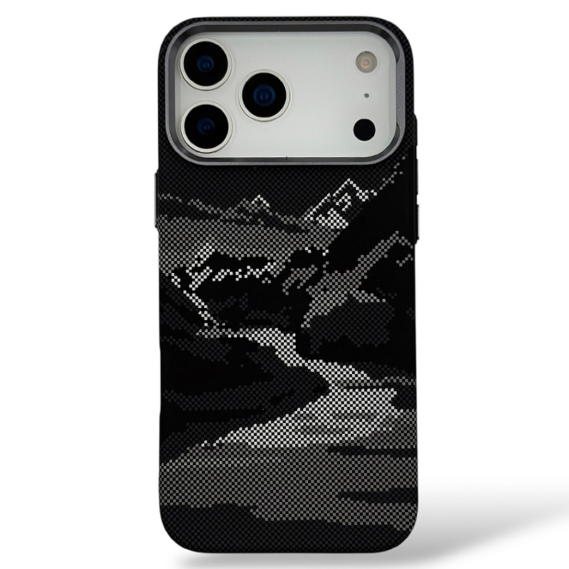 Чехол для iPhone 17 Pro MosBros Carbon with MagSafe, черно-серый