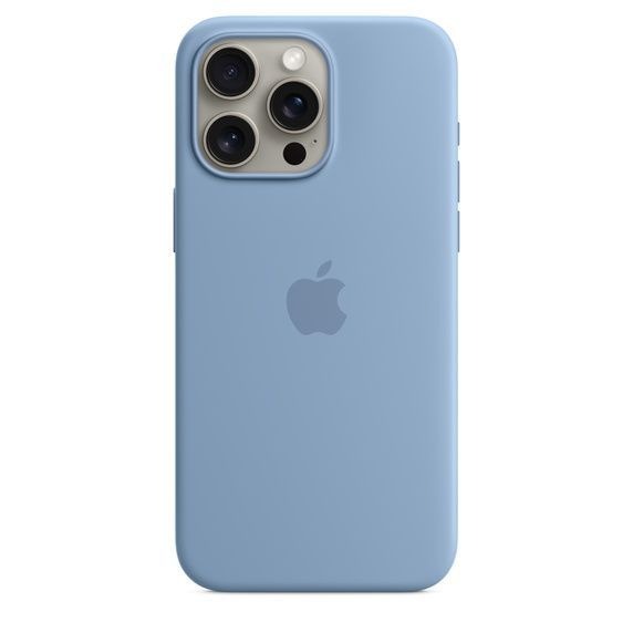 Чехол для iPhone 15 Pro Max Silicone Case with MagSafe (Анимация), Winter Blue