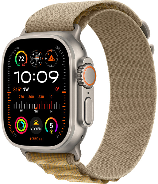 Apple Watch Ultra 2 GPS+Cellular 49mm Natural Titanium Case Tan Alpine Loop M