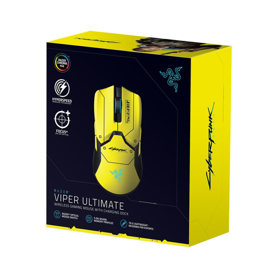 Беспроводная мышь Razer Viper Ultimate Lightweight Wireless Gaming Mouse (Cyberpunk 2077 Edition)
