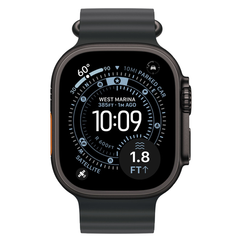 Apple Watch Ultra 3 49mm Black Titanium Case with Black Ocean Band