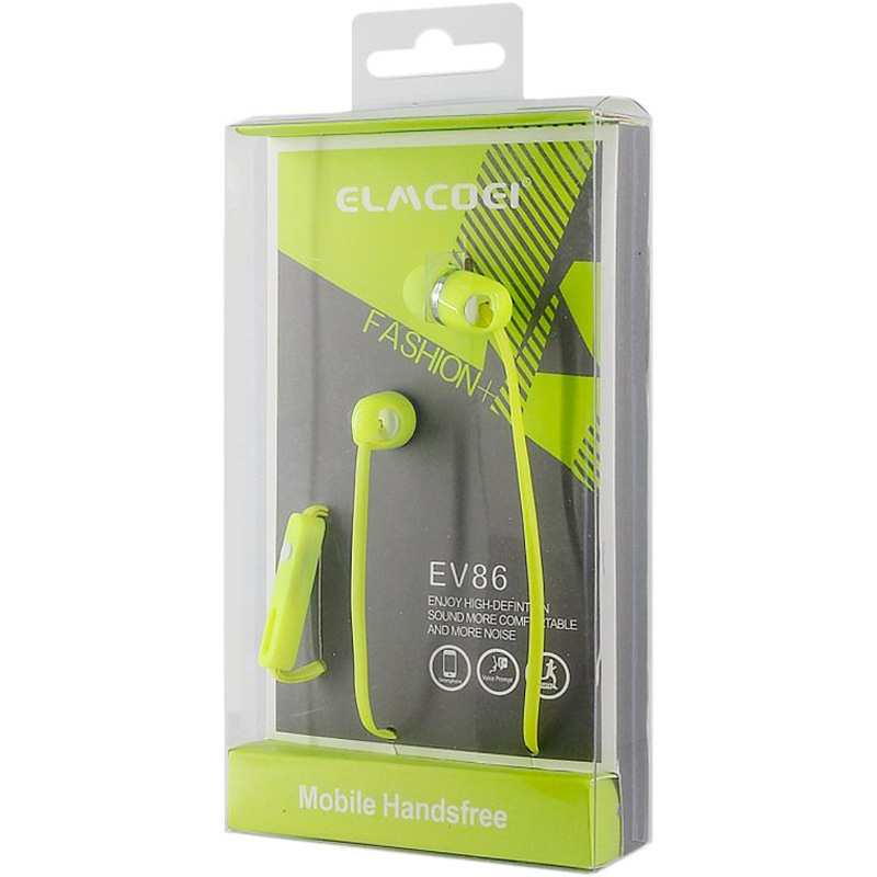 Проводные наушники Elmcoe EV-86, green