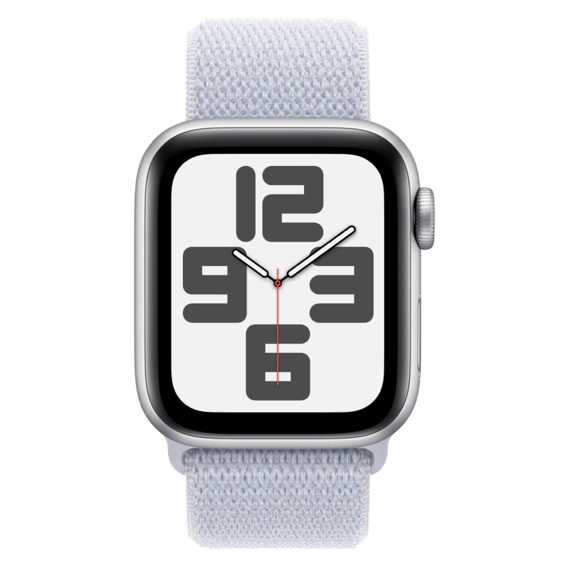 Apple Watch SE 2024 40mm Silver Aluminum Case Blue Cloud Sport Loop