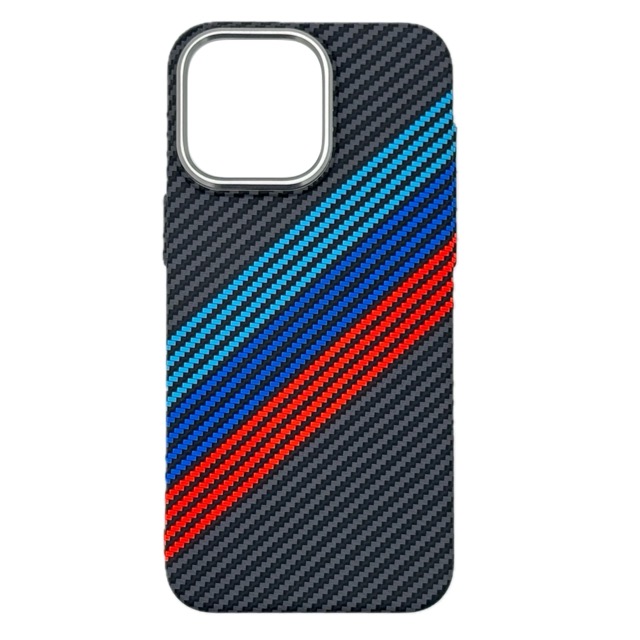 Чехол для iPhone 15 Pro Max Luxo Carbon Life+ with MagSafe, черный три строчки