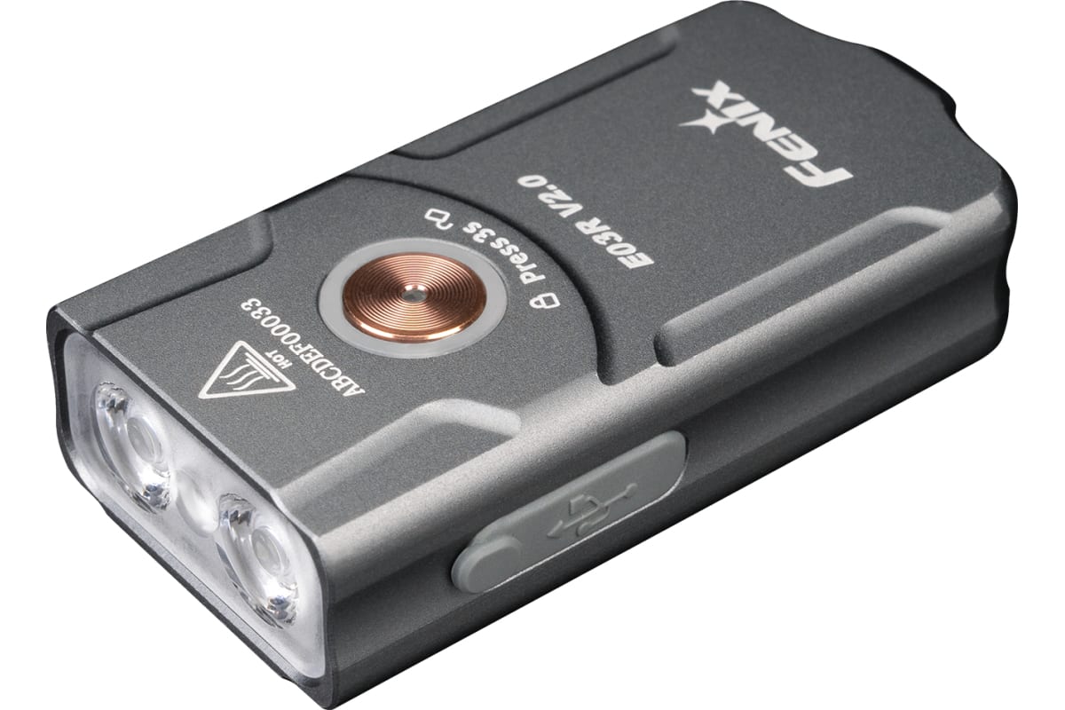 Фонарик Fenix E03R V2.0 500lm 400mAh, черный