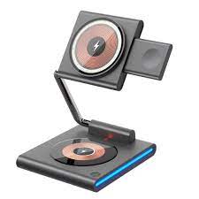 Беспроводное зарядное устройство WiWU W023 Geek 3 in 1 Wireless Charger 15W, черный