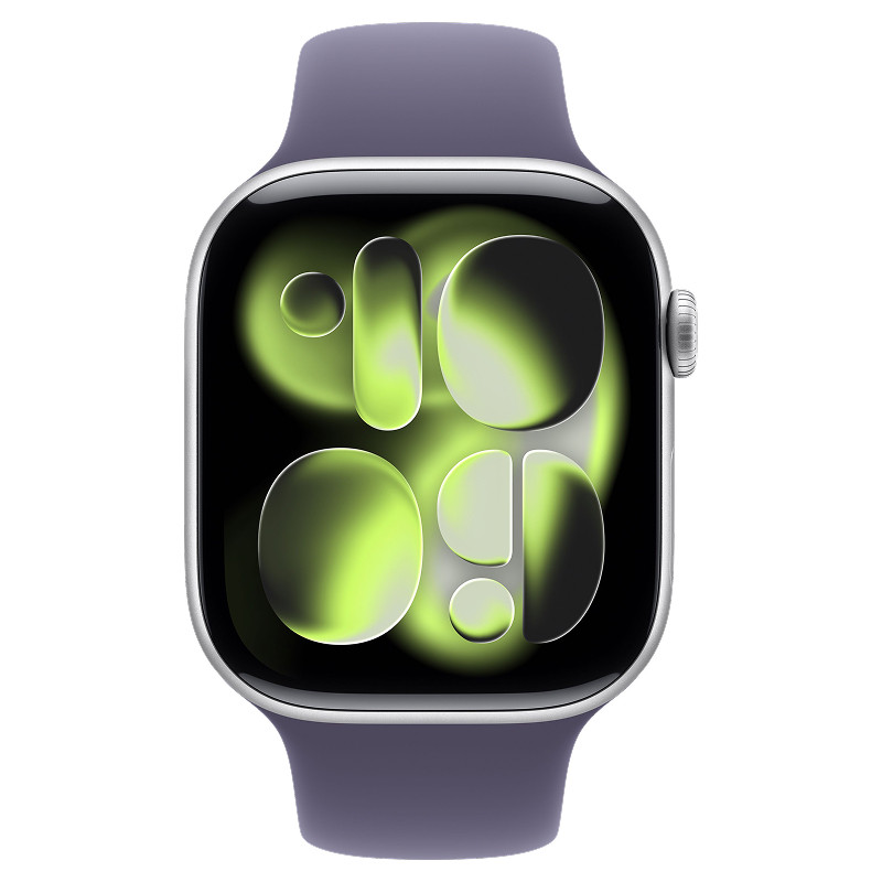 Apple Watch Series 11 46mm Silver Aluminum Case Purple Fog Sport Band M/L