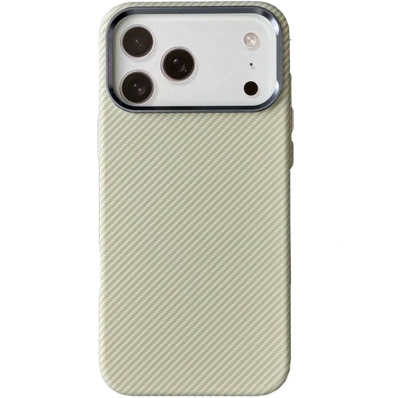 Чехол для iPhone 17 Pro Max MosBros Carbon with MagSafe, бежевый