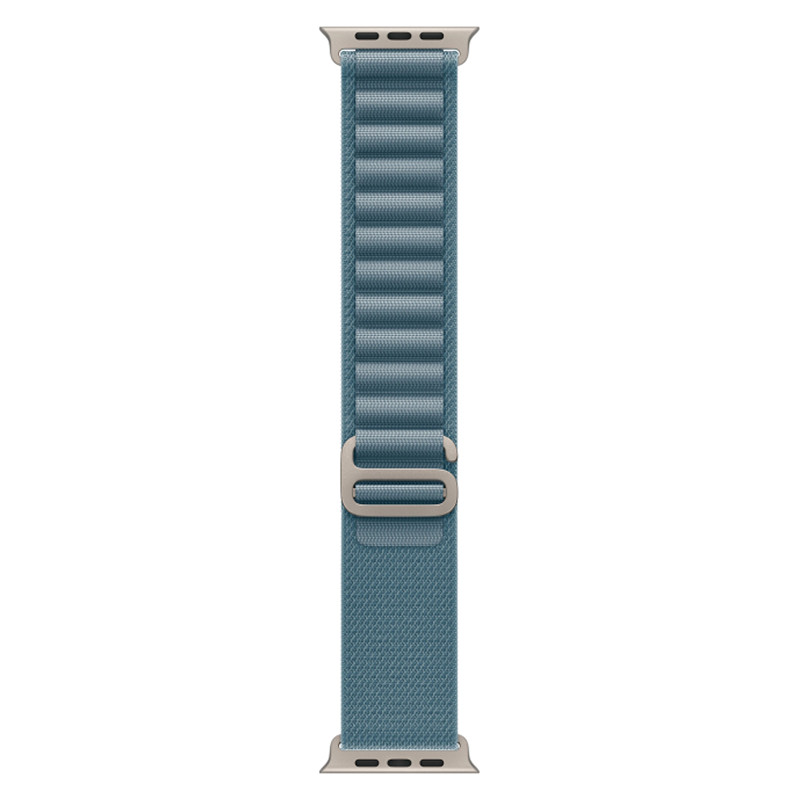 Apple Watch Ultra 3 49mm Natural Titanium Case with Light Blue Alpine Loop M