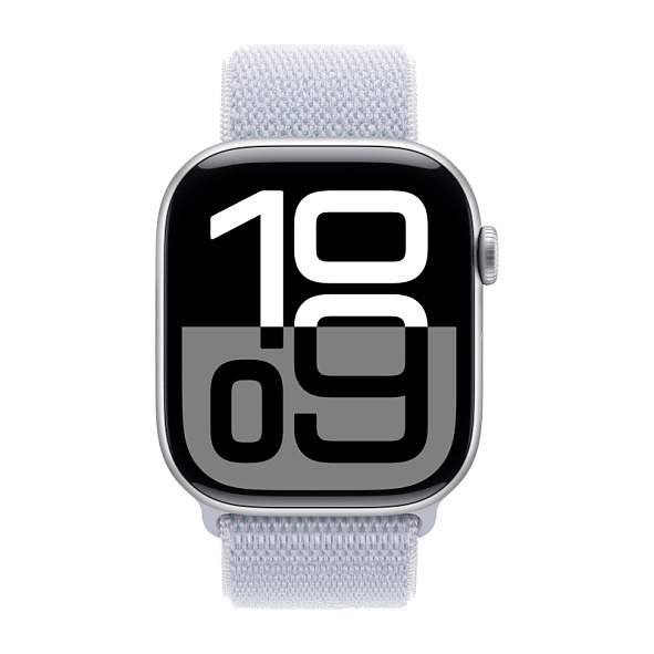 Apple Watch Series 10 42mm Silver Aluminum Case Blue Cloud Sport Loop