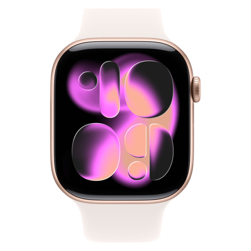 Apple Watch Series 11 46mm Rose Gold Aluminum Case Light Blush Sport Band M/L