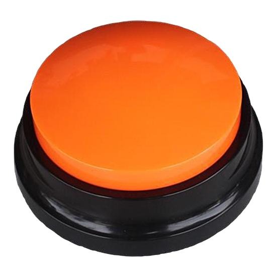 Голосовая кнопка для животных / кликер для дрессировки, оранжевый